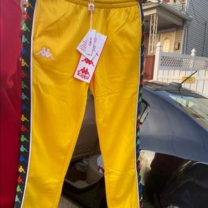 222 Banda slimKappaPantsKidSize10 YellowLemonWhite